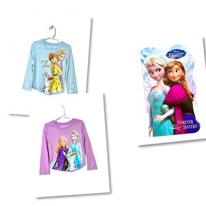 Disney Frozen Long Sleeve T-Shirts Size 4/5 Blue/Purple